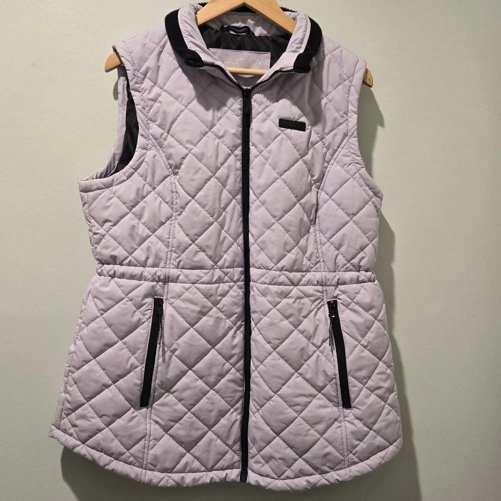 NAUTICA‎ Women's Full Zip 2 Pockets Sleeveless Quilted Vest Purple Size XL